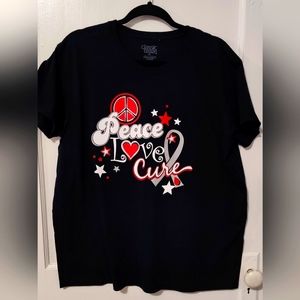 Diabetes & Cancer, Peace Love Cure Women's Top-NWOT